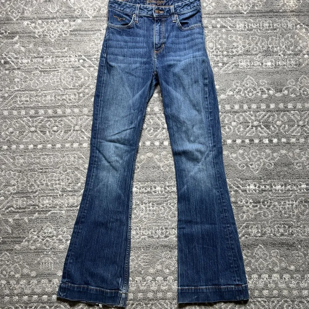 Kimes Ranch Jennifer Jeans Women's 0x32 High Rise Wide Flare Leg Western Blue - Picture 1 of 10